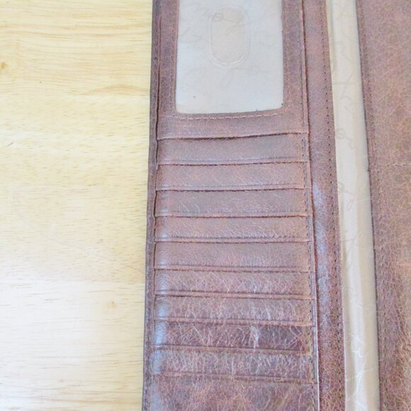 RARE! Fossil Fifty-Four Multicolor Patchwork Leather&Suede Envelope Style Wallet - Picture 5 of 13